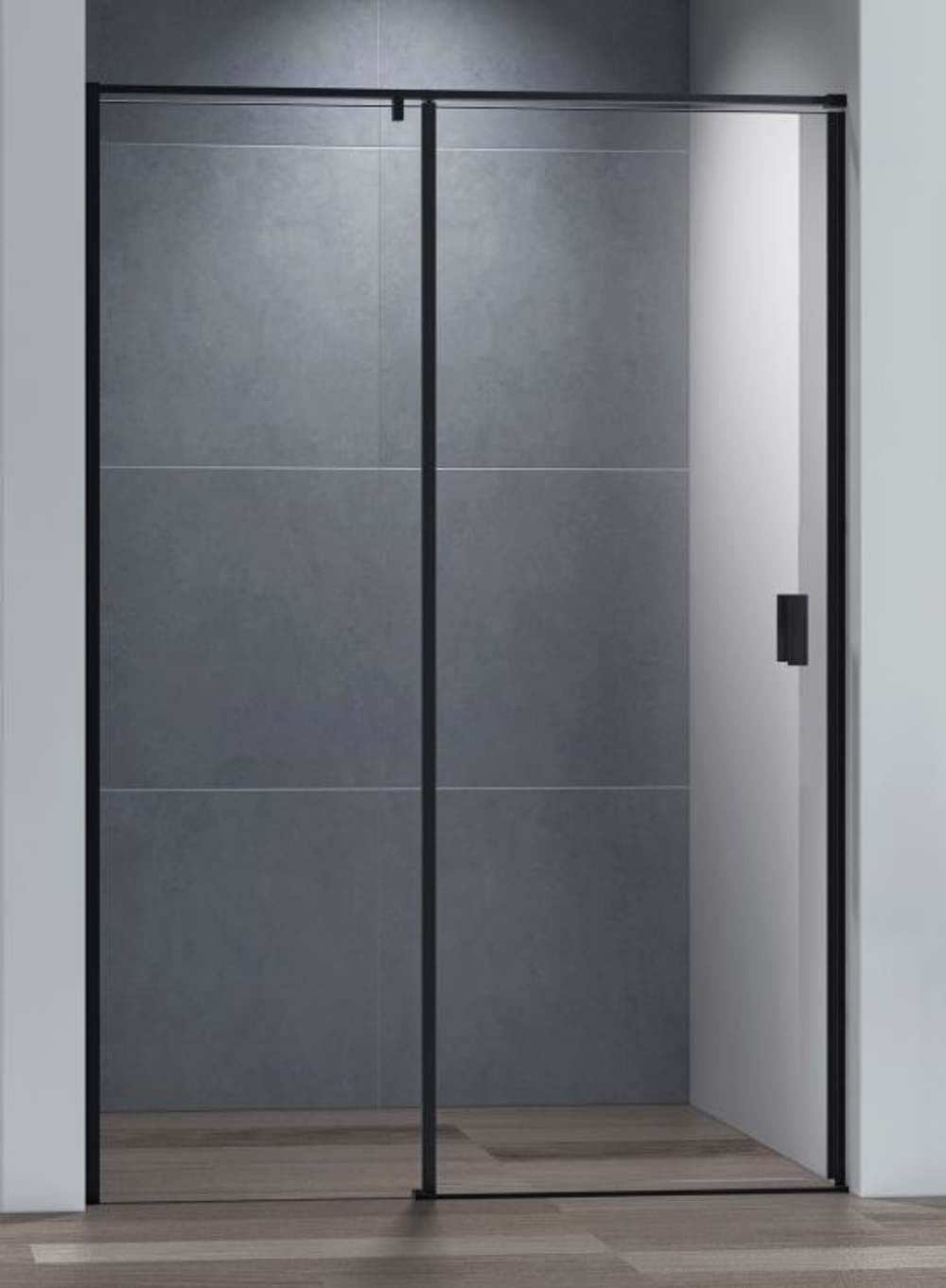 Душевая дверь Cezares URBAN-B-12-140-C-NERO, 140х195, профиль черный, стекло прозрачное