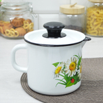 Кружка 1л с носиком, с крышкой, с рисунком