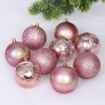 Набор ёлочных украшений «Wish» 6 см + 4 см (50 предмета), Розовое золото