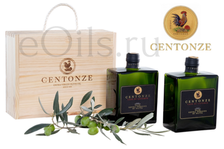 Оливковое масло в деревянном подарочном ящичке CENTONZE Case Di Latomie, Extra Virgin,  2×500 мл Италия