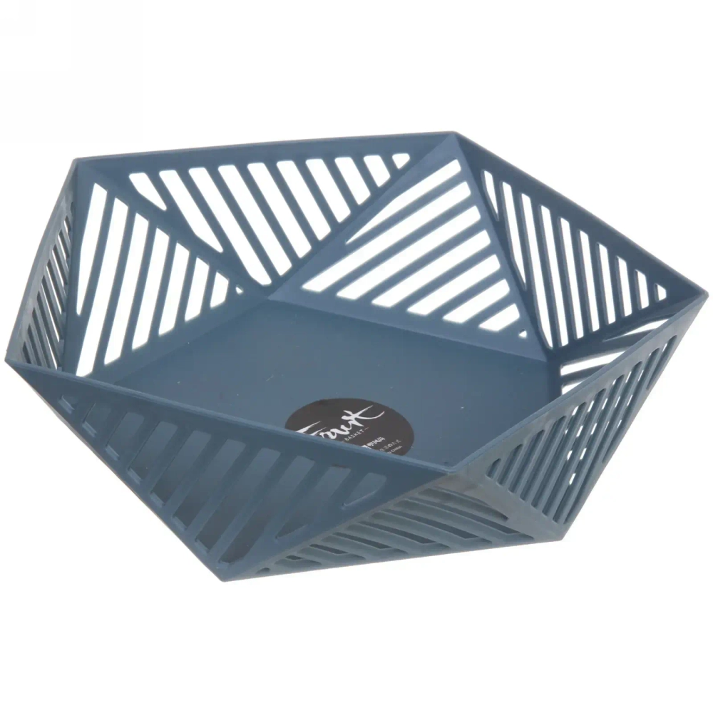 Фруктовница пластиковая «Астория» 25*7,5см, синяя пыль