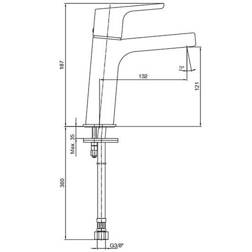Смеситель E.С.А. Luna 102108940EX для раковины схема