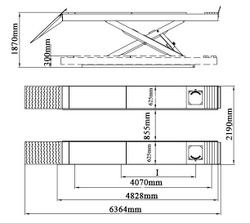 PEAK PX09A Подъемник ножничный под сход-развал 4 т.