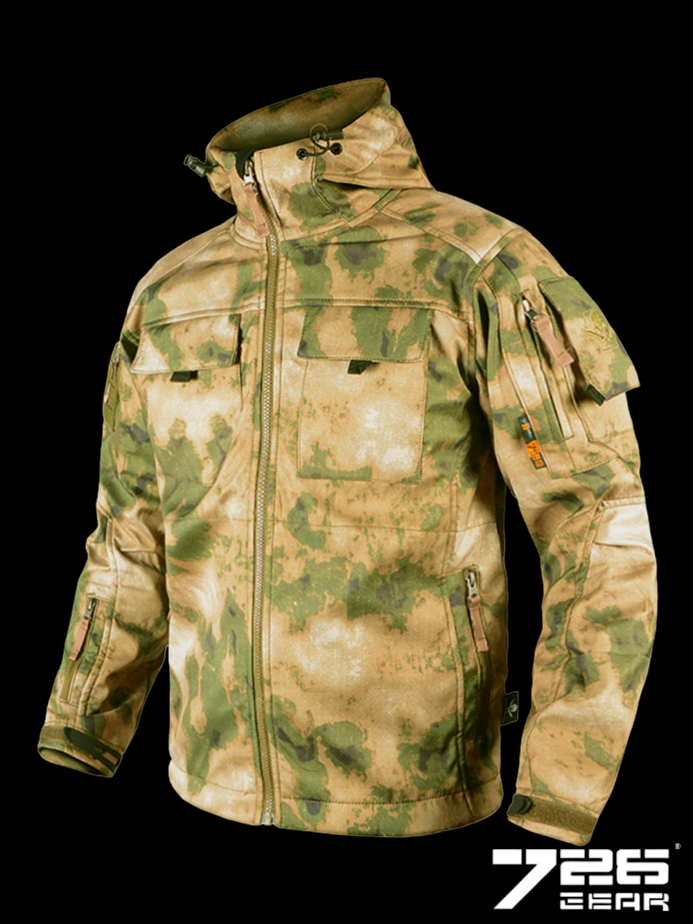 Тактическая флисовая куртка с капюшоном 726 GEAR ARMYFANS. Мох