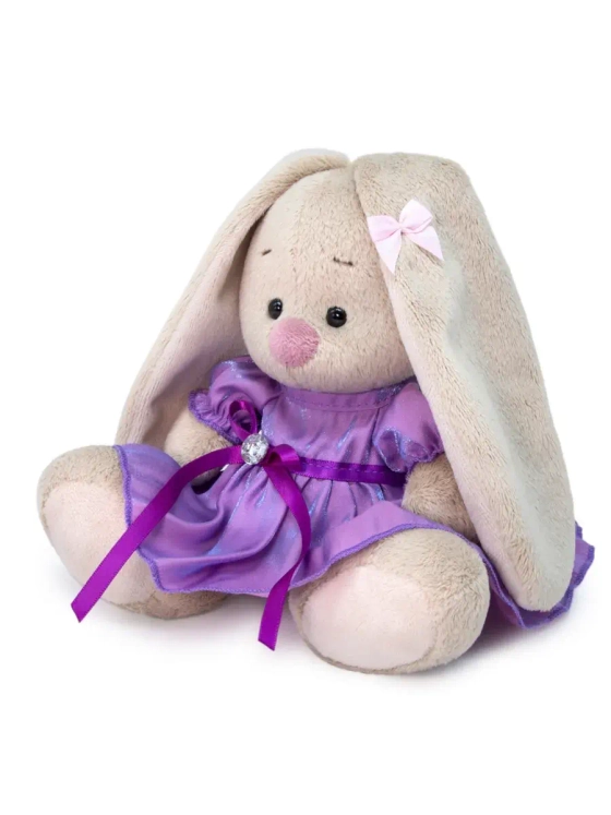 Мягкая игрушка Зайка Ми в сиреневом платье 15 см SidX-395