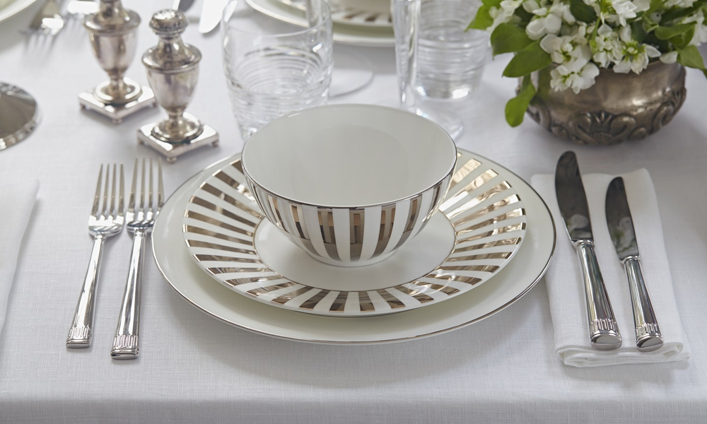 Wedgwood - Чашка и блюдце Jasper Conran Platinum 250мл для полосатого чая / артикул   1058023  / GTIN 701587445849