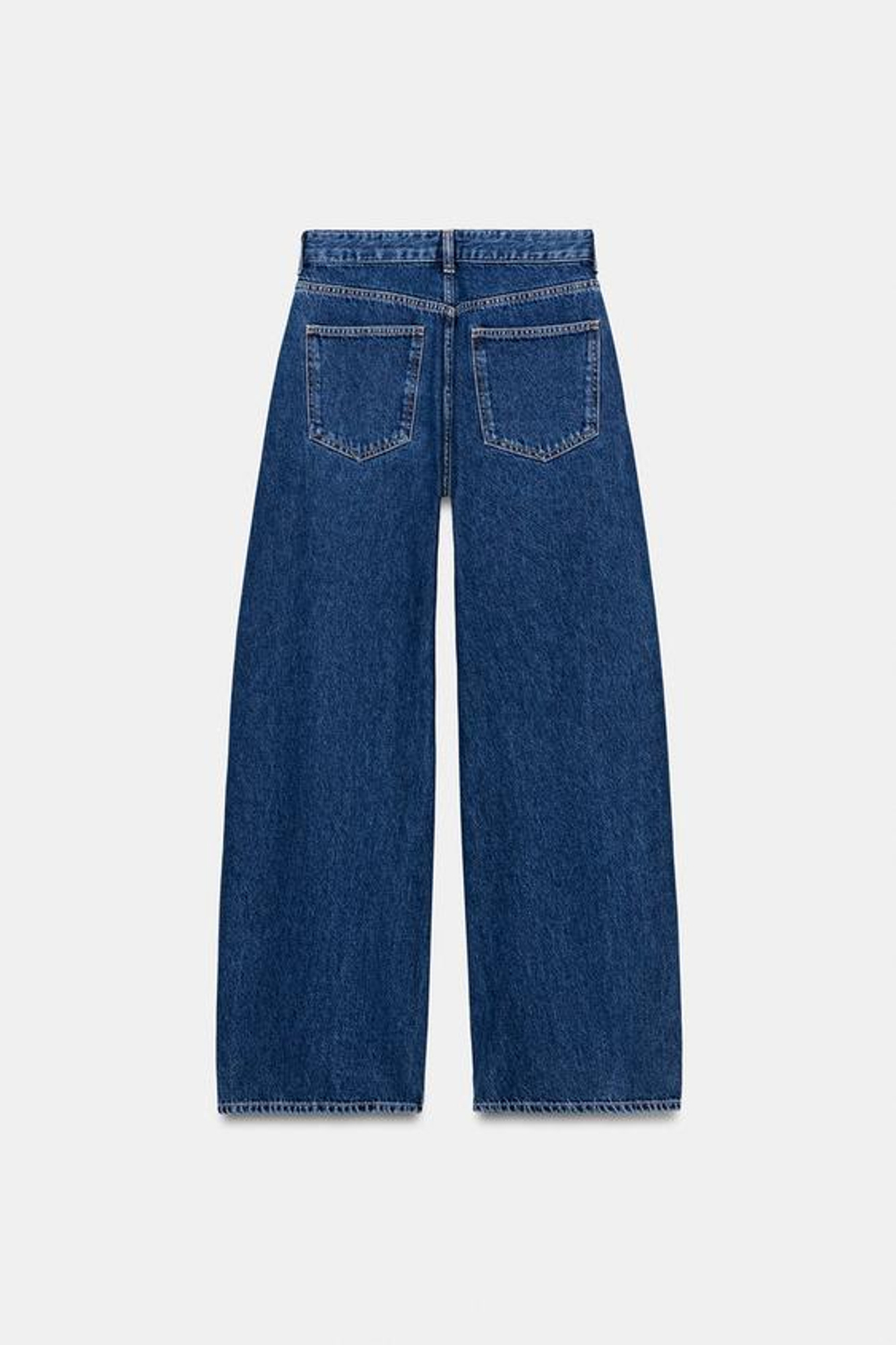 ZARA ДЖИНСЫ Z1975 СВОБОДНОГО КРОЯ С ВЫСОКОЙ ПОСАДКОЙ И КРЮЧКАМИ, ВЫЦВЕТШИЙ СИНИЙ