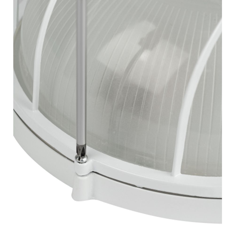 Светильник ЭРА НБП 03-100-002 Акватермо алюминий/стекло решетка IP54 E27 max 100Вт D240 круг белый