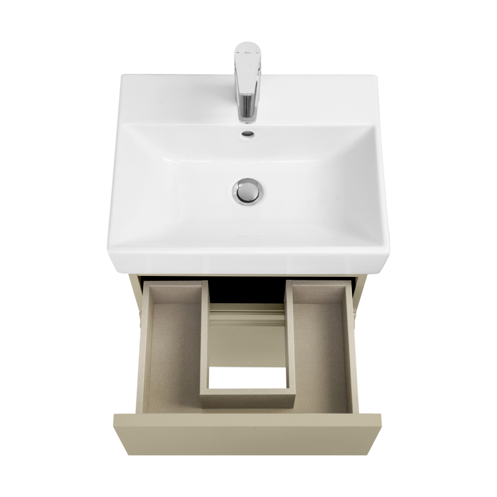 Комплект OLETA  A857638515 модуль для раковины 500 мм, 460х374х548 мм, с 2 ящиками, капучино + JIKA раковина 500х390 8.1242.5.000.104.1