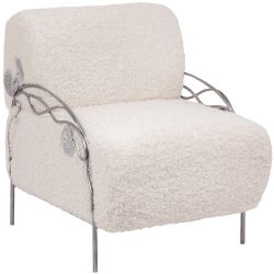 Кресло Нимфея Молоко Античное серебро