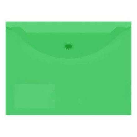 Пласт. конверт inФОРМАТ А4 на кнопке пластик 150 мкм зелен. карман д/визиток