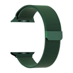 Металлический ремешок Миланская петля Milanese loop 38 мм / 40 мм / 41 мм для Apple Watch Pine green (Темно-зеленый)