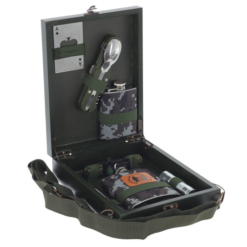 GAEM Набор из 7-ми предм: 2 фляжки 210 мл, L19 W2,5 H12 см