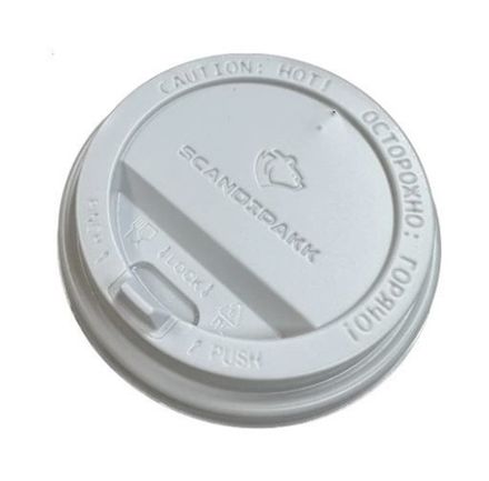 Крышки для стаканов 90мм TL90 с носиком белые (100/1000шт)