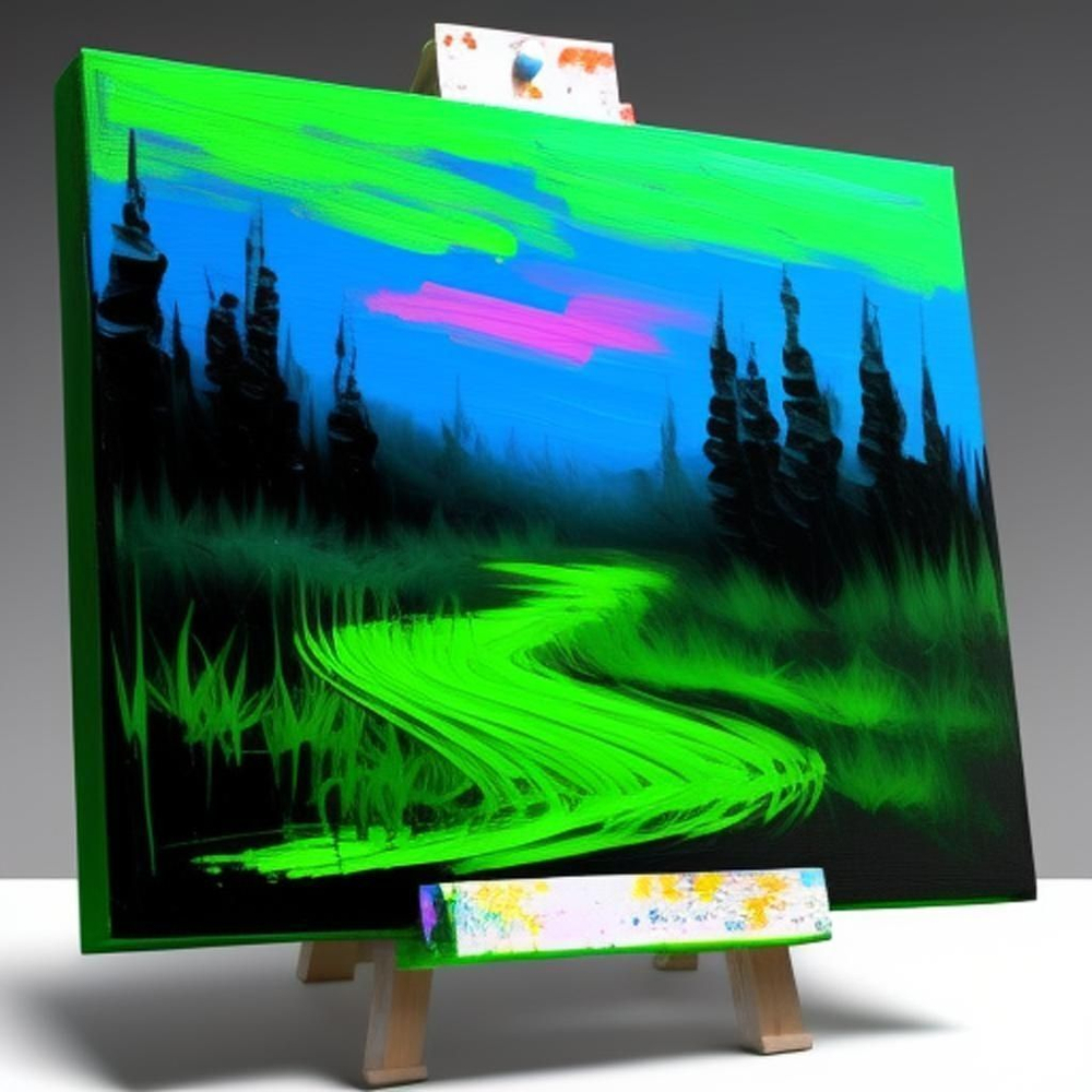 Краска AcidColors FLUORESCENT NEON акриловая Флуоресцентная художественная, зеленая