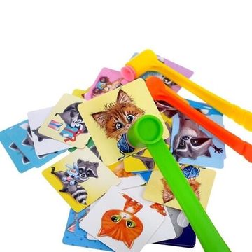 Настольная игра на реакцию и внимание "Весёлые молоточки", котики-енотики