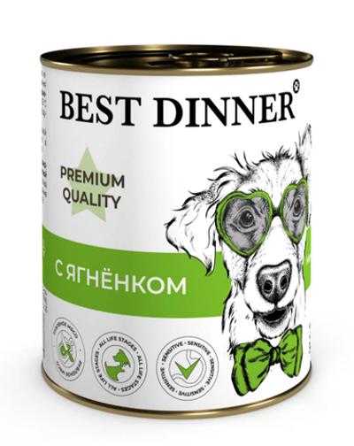 Best Dinner Консервы Premium для щенков с ягнёнком 340г