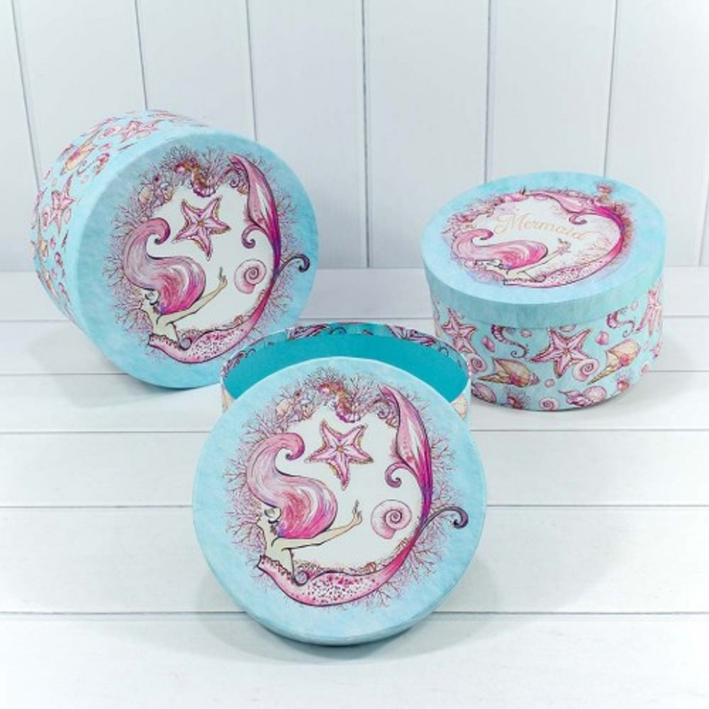 Коробка 26х14 см Набор 3 шт "Морской" (Голубой)