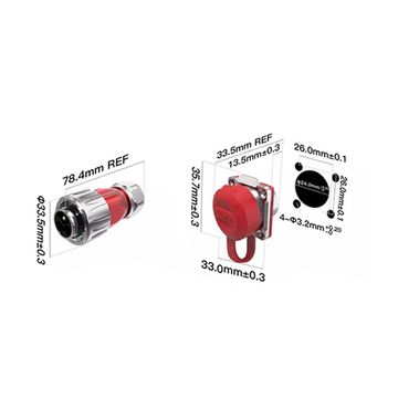 Водонепроницаемый разъем CNLINKO DH24 HDMI Male+Female (IP68)