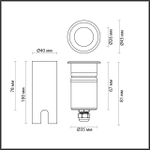 6660/1GL3 NATURE ODL26 729 черный/металл Встраиваемый грунтовый светильник IP67 LED 3W 3000K 12V/24V INGRO (нужен драйвер 357781/357782)