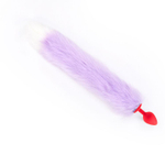 Красная анальная пробка с сиреневым хвостом (Цвет: сиреневый)