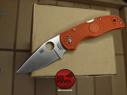 Нож Spyderco Native 5 LTW - оранжевая рукоять, светлый клинок RK/498