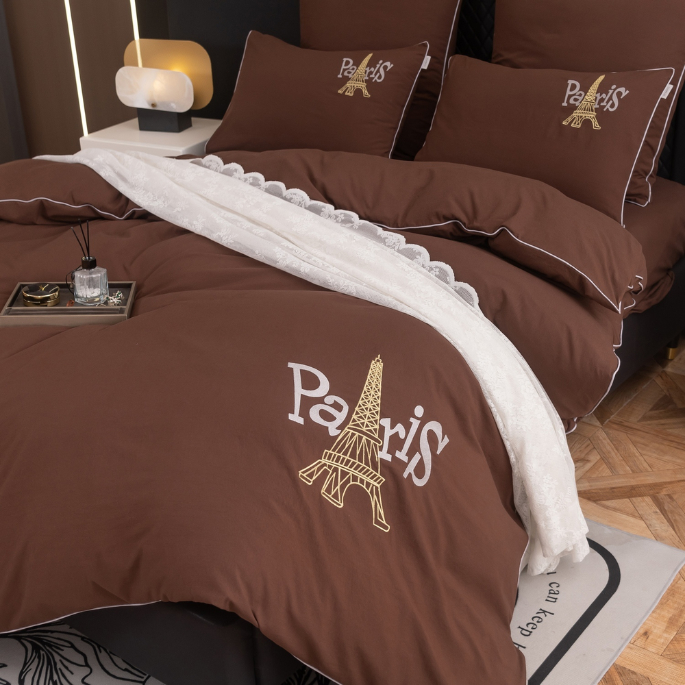 КПБ Mood of Paris на резинке MPR002, Евро, 4 наволочки, простынь 160*200*35