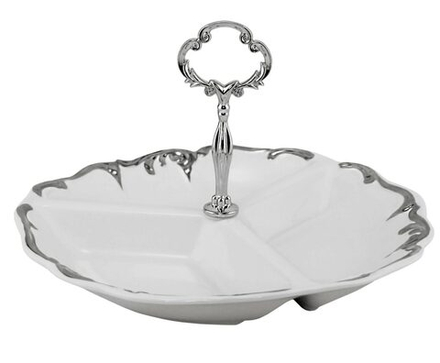 Lenardi 666-387 Менажница 27см ARGENTO в под.уп.(х12)Фарфор