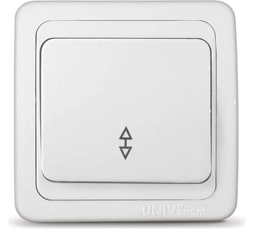 В0025 Выключатель 1-клавишный о/п проходной 10А 220В белый(Валери)