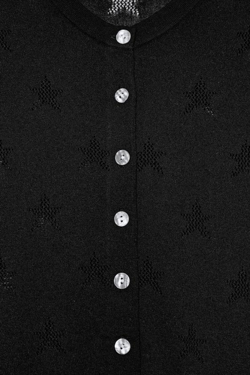 ZARA КАРДИГАН С КОРОТКИМИ РУКАВАМИ И ЗВЕЗДАМИ, ЧЕРНЫЙ