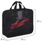 Папка на молнии с ручками BRAUBERG KIDS А4, 1 отделение, полиэстер, 80 мм, "Red car", 272122