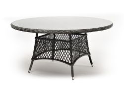 "Эспрессо" плетеный круглый стол, диаметр 150 см, цвет графит