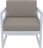 Кресло пластиковое с подушками Siesta Contract Mykonos, серебристый, светло-коричневый