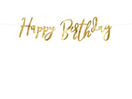 Гирлянда "Happy Birthday" (золото) 62 см