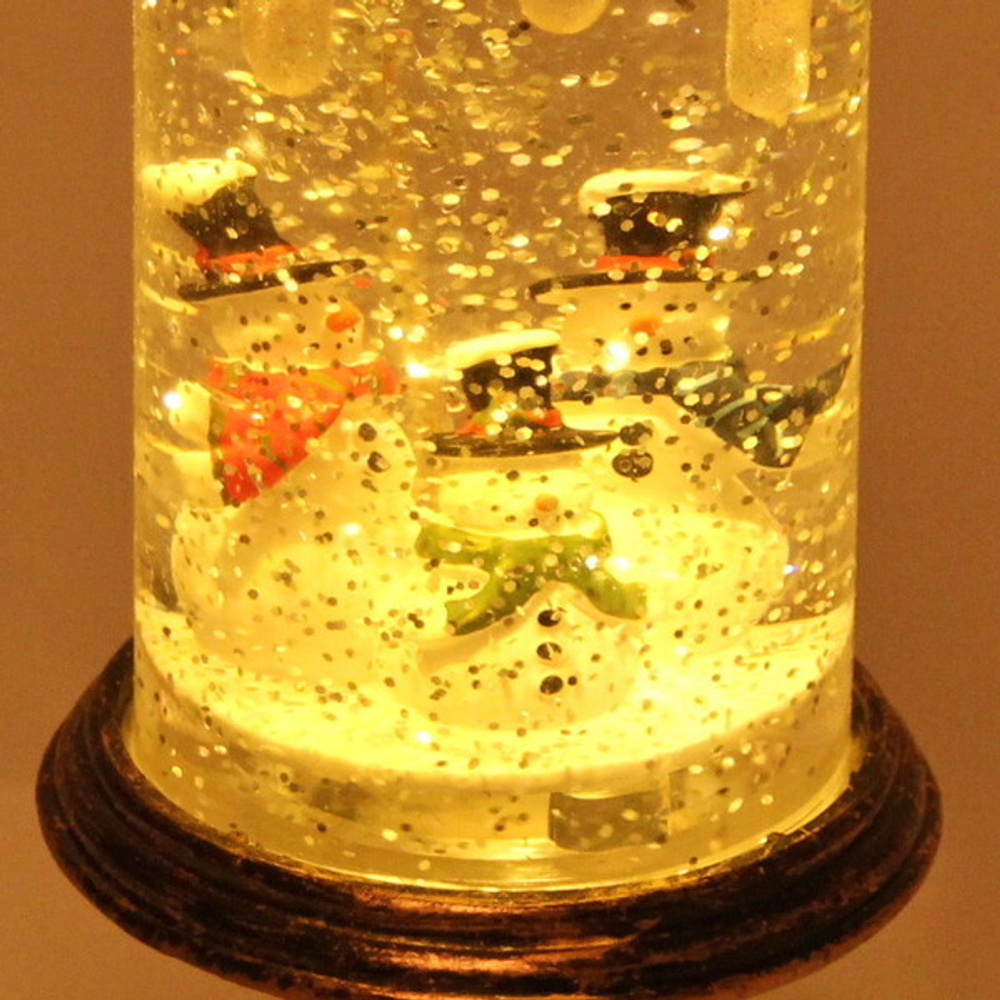 Сувенир с подсветкой Christmas «Свеча со снеговичками» 26 см (без музыки)