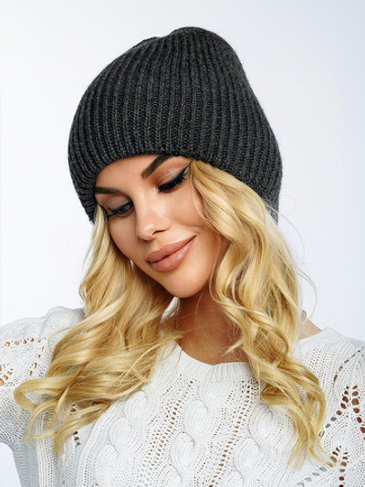 Шапка вязаная "Fishka" Графит