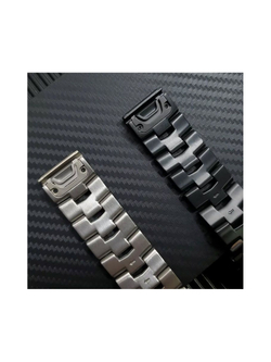 Браслет вентилируемый титановый 22мм для Garmin (циферблат 47 мм) Fenix, Epix Pro Gen 2, MARQ, Quatix быстросъемный QuickFit (Черный)