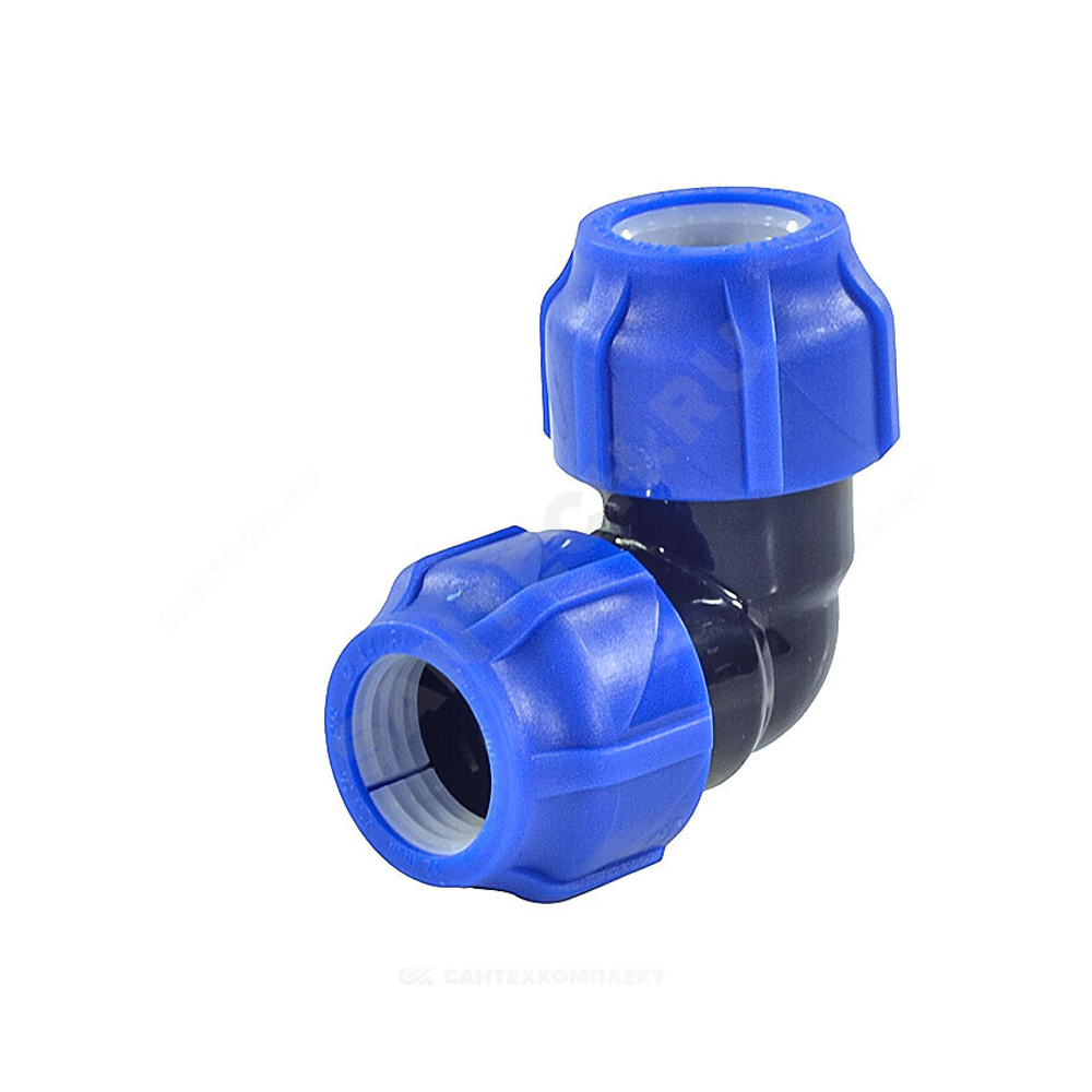 Отвод компрессионный ПЭ Дн 20х90гр Ру16 VALFEX 121001212020