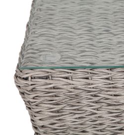 "Капучино" журнальный столик из искусственного ротанга (гиацинт), цвет серый