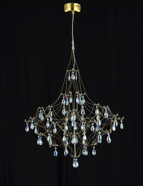 Подвесная люстра светодиодная с пультом и хрустальными подвесками K9 MyFar Allegria MR2643-66P-50СD