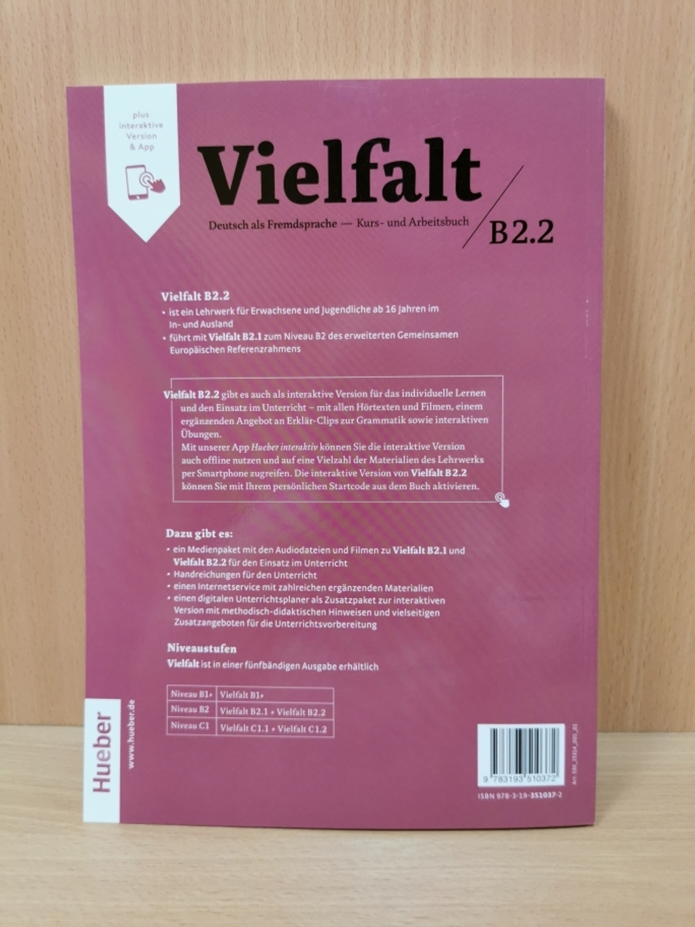 Vielfalt. B2.2. Kurs- und Arbeitsbuch plus interaktive Version