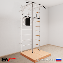 Шведская стенка Sv Sport 5454 (Турник рукоход/Брусья/Канат/Лестница/Мат 1м)