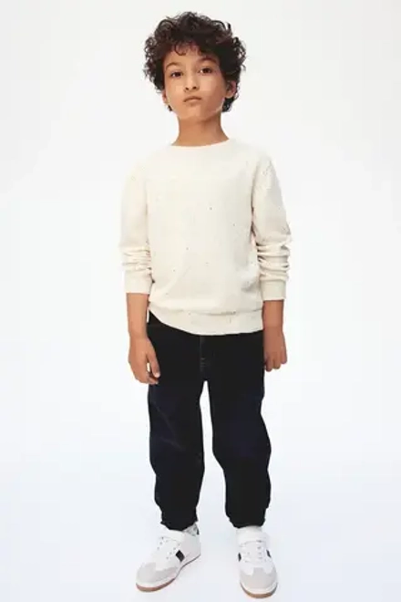 H&M Хлопковый свитер, кремовый
