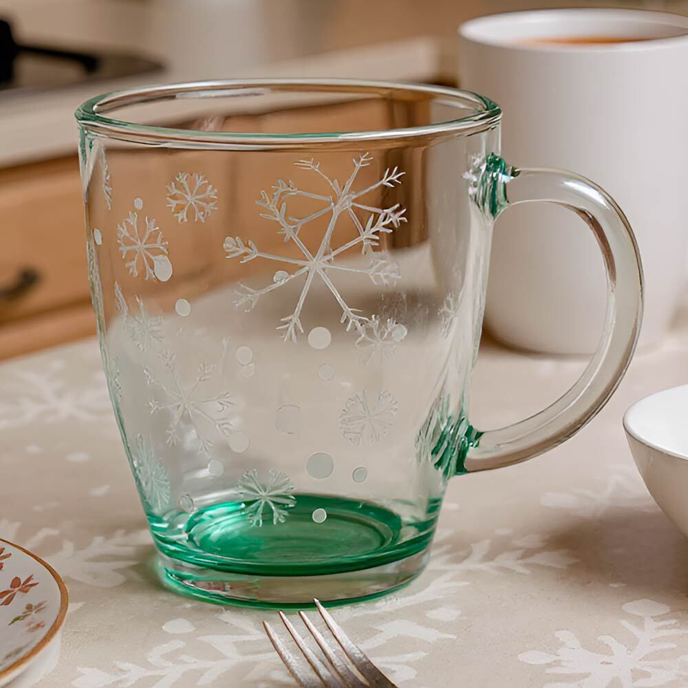 Кружка 350мл Снегопад (зеленый)