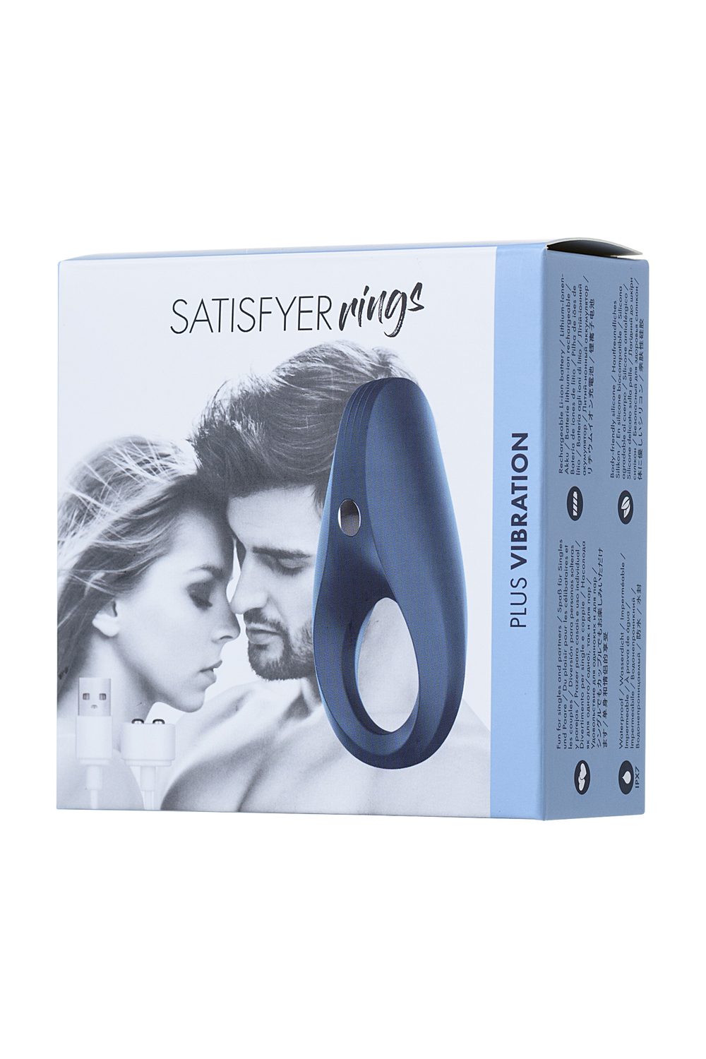 Эрекционное кольцо на пенис Satisfyer Rings синее 7,5 см