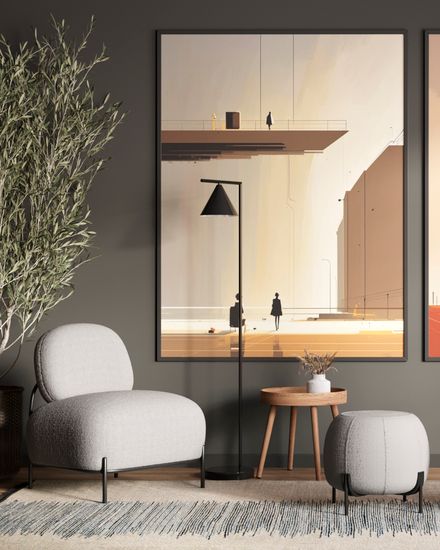 Пуф Флик букле серый