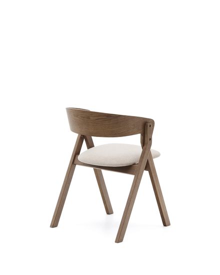 Стул Godia из дерева в цвете венге и бежевого шенилла