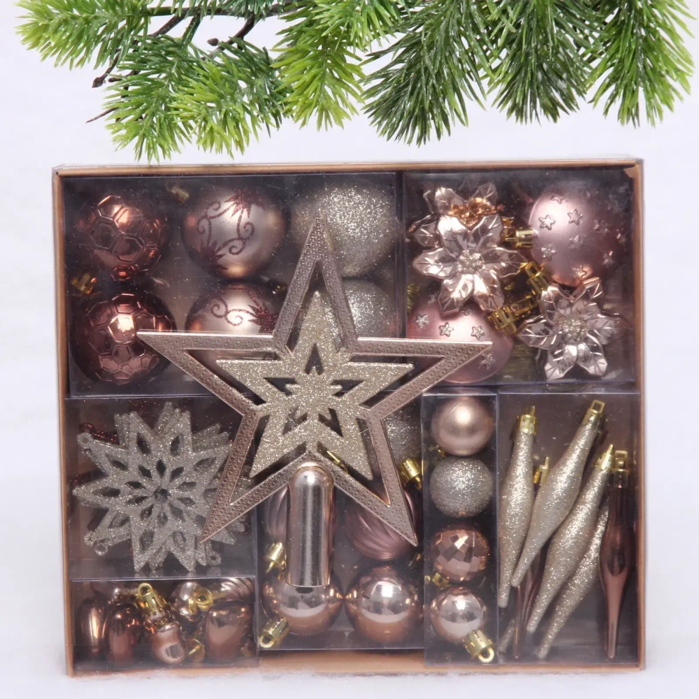 Набор ёлочных украшений «Сказочная зима» 45 предметов, Белый/Шампань/Шоколад