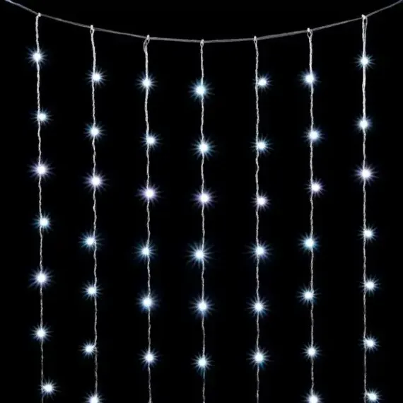 Светодиодный занавес 2*3 м., 600 белых LED ламп, облегченный, прозрачный провод ПВХ, LTC (PCL600NOT-10-2W)