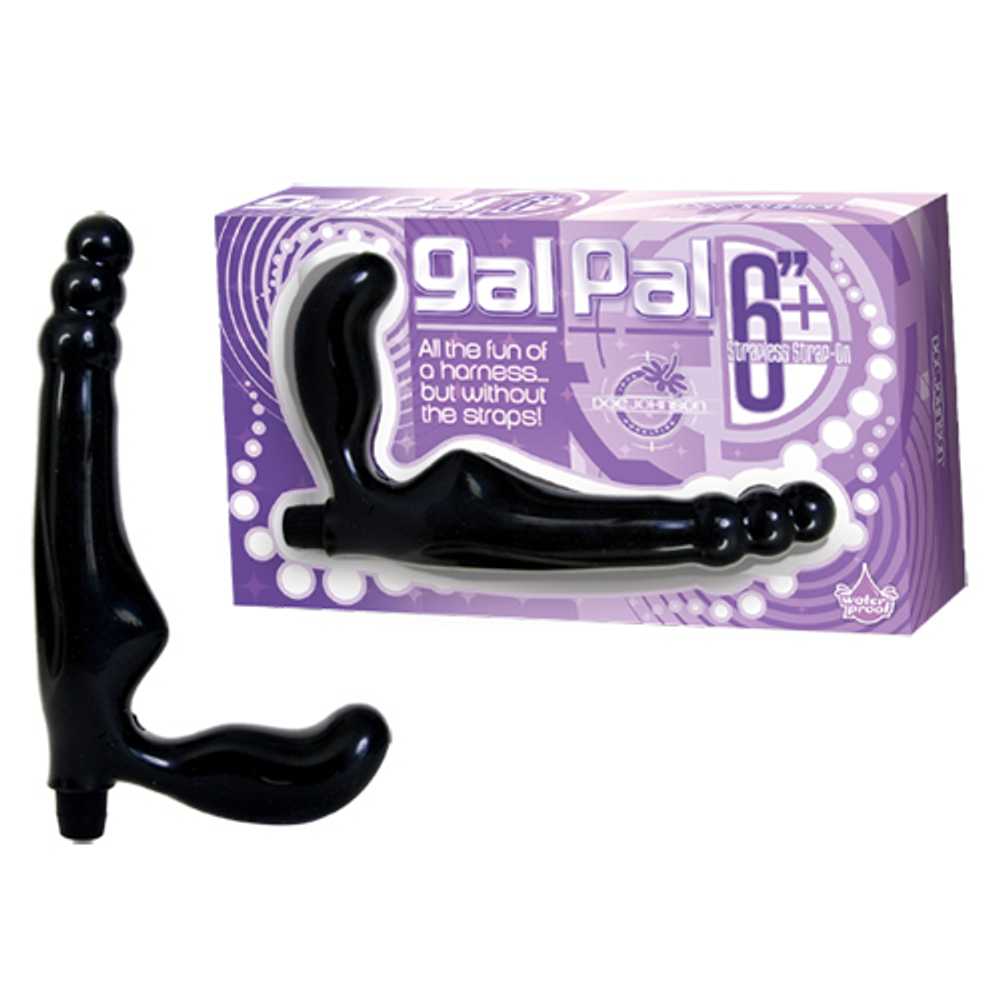 Безремневой страпон с вагинальной пробкой и 6 функциями вибрации